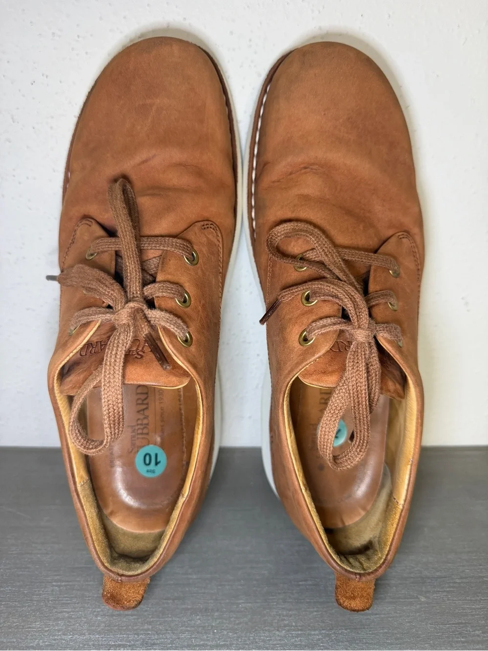 Samuel Hubbard Free Mens Size 10M Oxford Shoes Brown Leather Vibram Sole